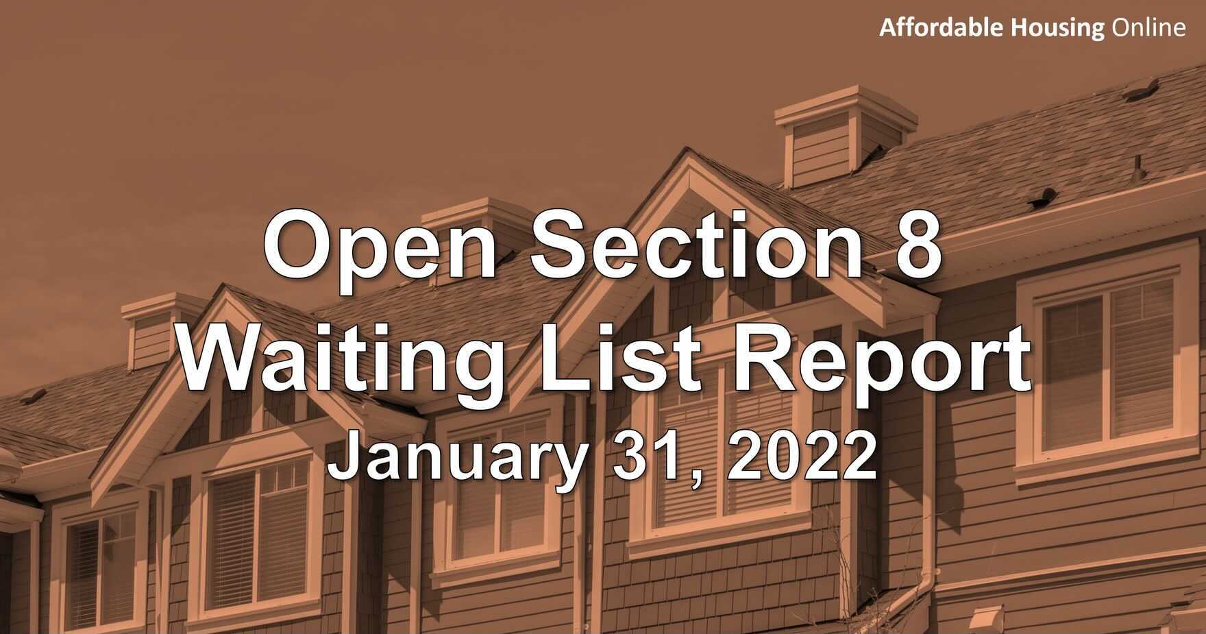Open Section 8 Waiting List Report Banner image for January 31, 2022