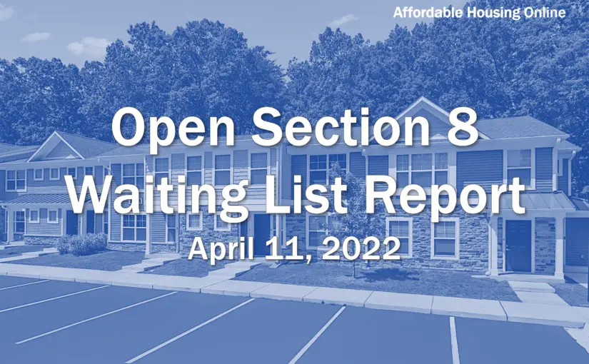 Open Section 8 Waiting List Report: April 11, 2022