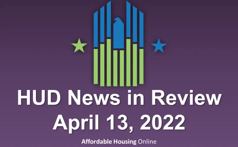 HUD News in Review banner image for April 13, 2022