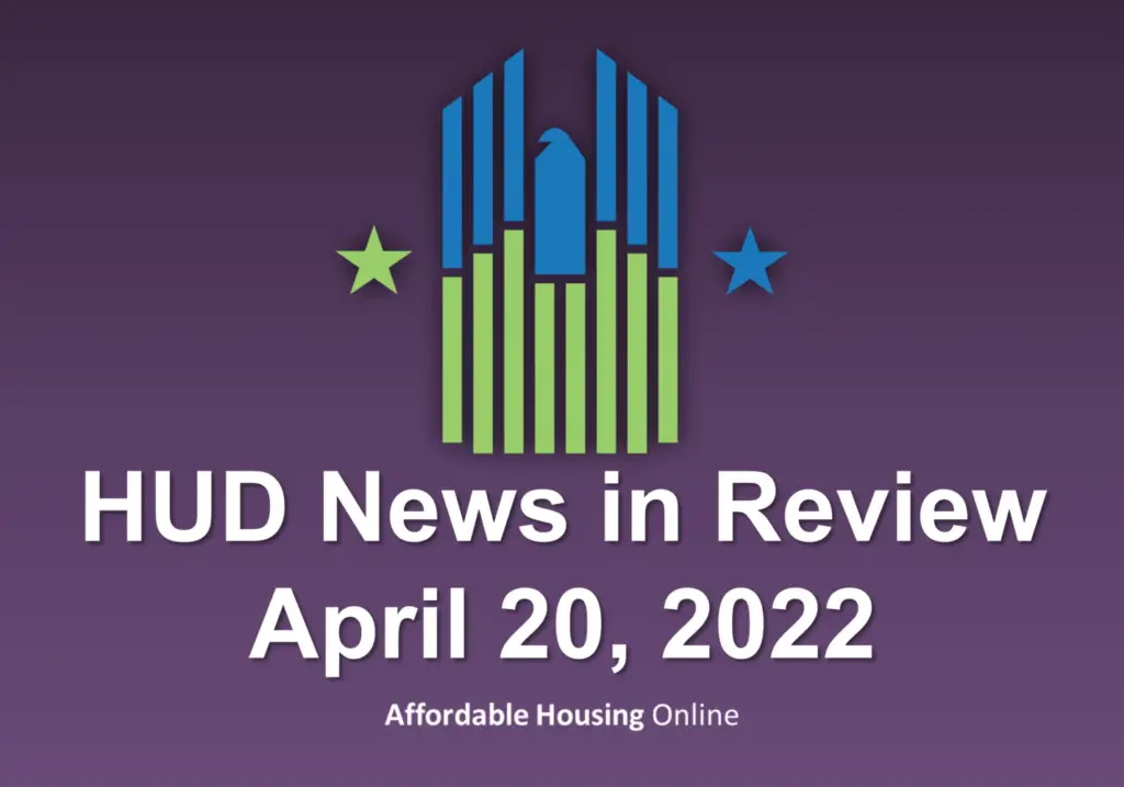 HUD News in Review banner image for April 20, 2022