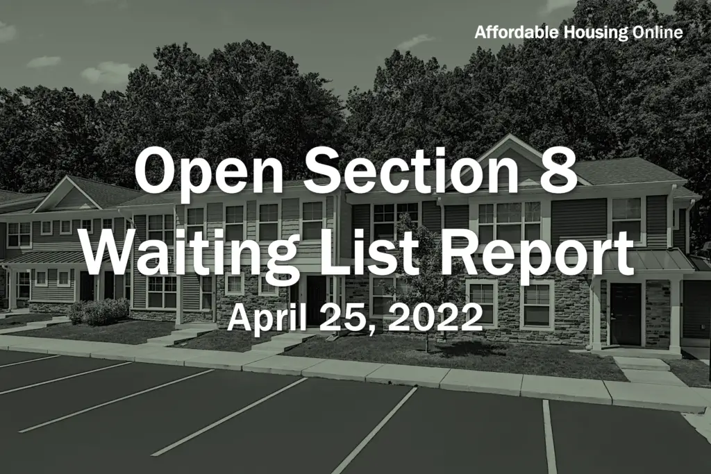 Open Section 8 Waiting List Report April 25 2022 Affordable Housing Open Section 8 Waiting List Report April 25 2022 Affordable Housing