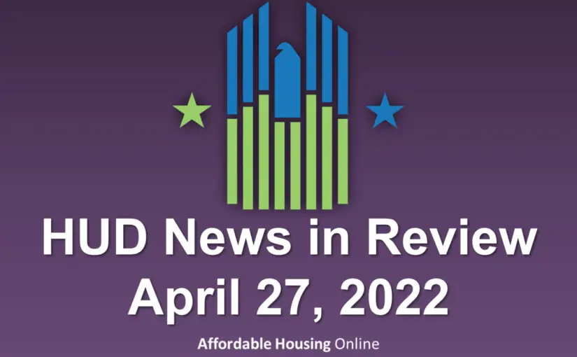 HUD News in Review banner image for April 27, 2022