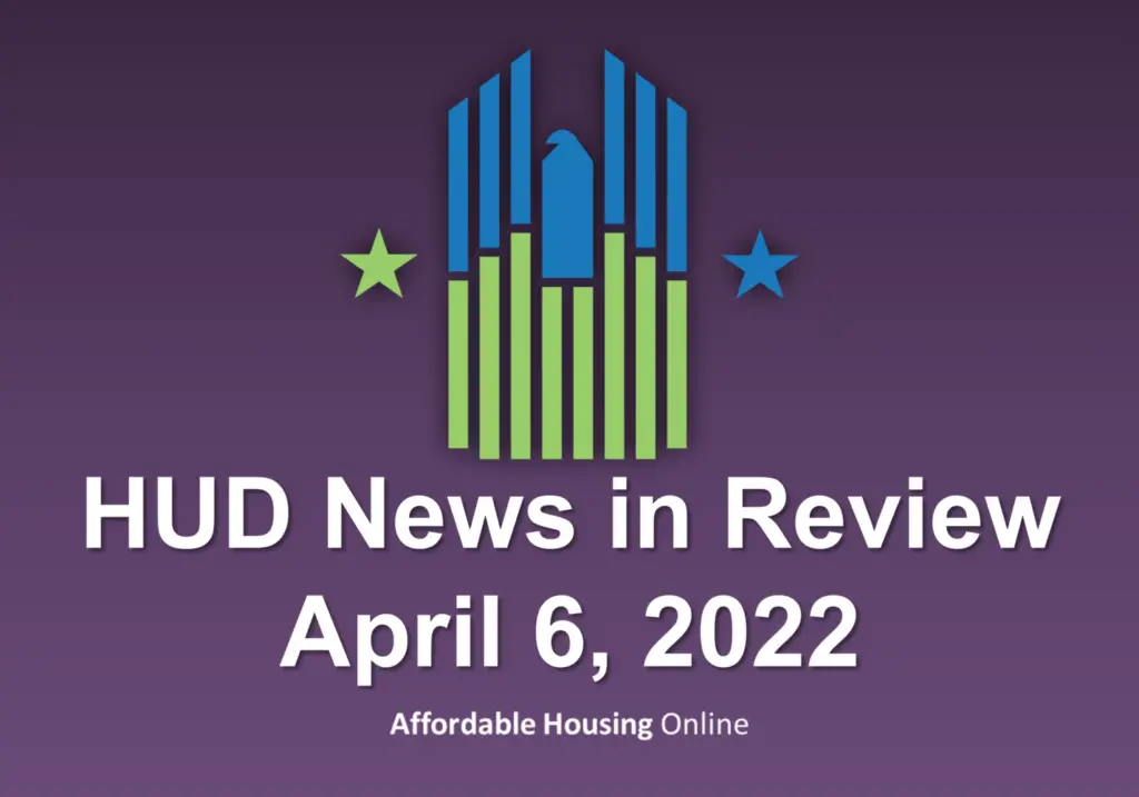 HUD News in Review banner image for April 6, 2022