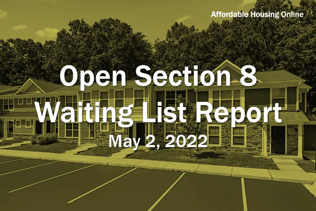 Open Section 8 Waiting List Report Banner image for May 5, 2022