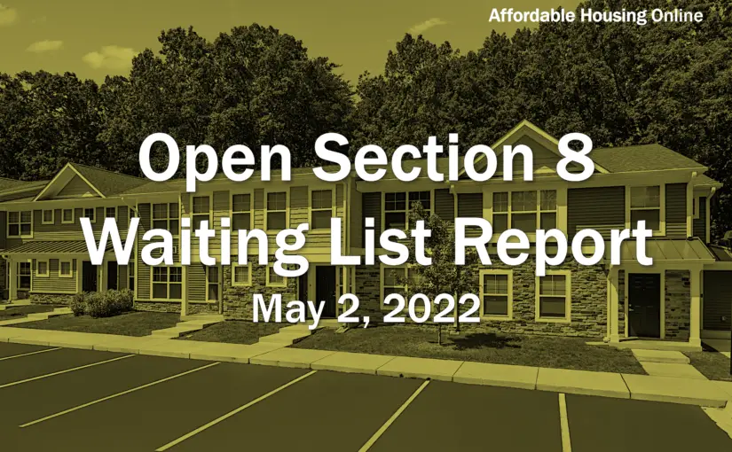 Open Section 8 Waiting List Report: May 2, 2022