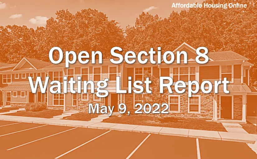 Open Section 8 Waiting List Report: May 9, 2022