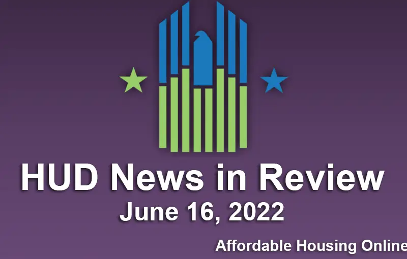 HUD News in Review banner image for June 16, 2022