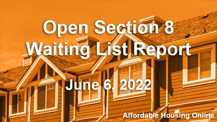 Open Section 8 Waiting List Report Banner image for June 6, 2022