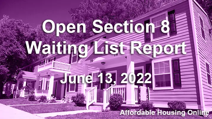 Open Section 8 Waiting List Report Banner image for June 13, 2022