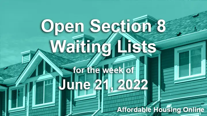 Open Section 8 Waiting Lists Banner image for the week of June 21, 2022