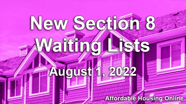 New Section 8 Waiting List Announcements Banner image for August 1, 2022