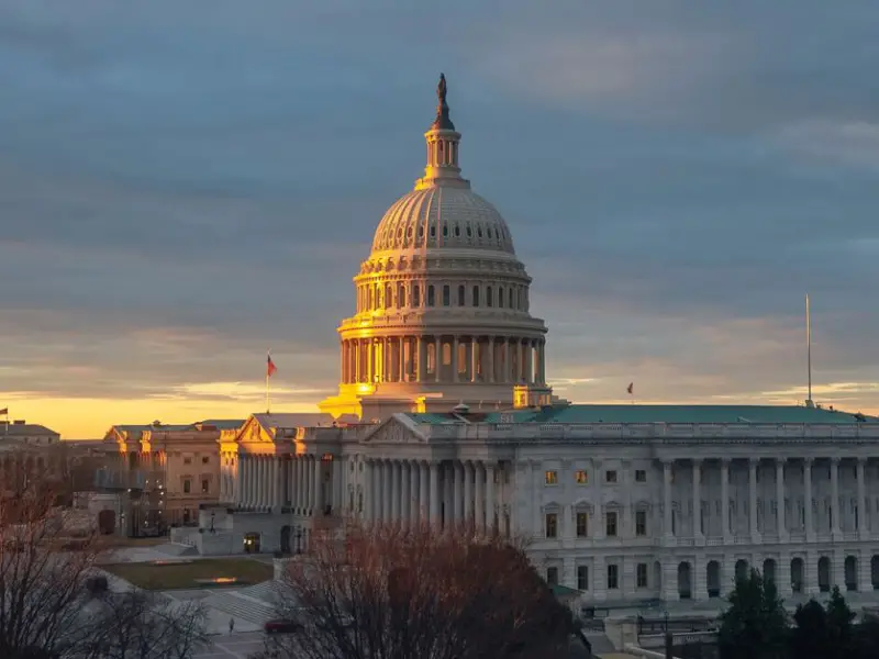 Photo of U.S. Capitol Building in morning.