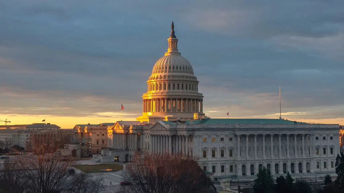 Photo of U.S. Capitol Building in morning.