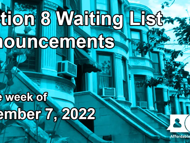 Section 8 Waiting List Announcements Banner image for November 7, 2022 - Affordable Housing Online