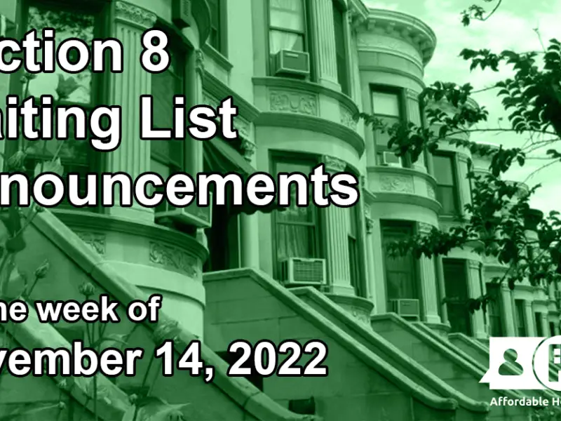 Section 8 Waiting List Announcements Banner image for November 14, 2022 - Affordable Housing Online