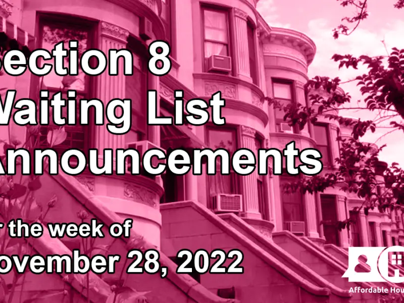 Section 8 Waiting List Announcements Banner image for November 28, 2022 - Affordable Housing Online