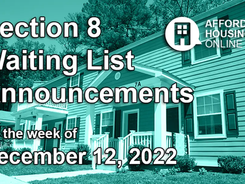 Open Section 8 Waiting List Report November 29, 2021 Affordable