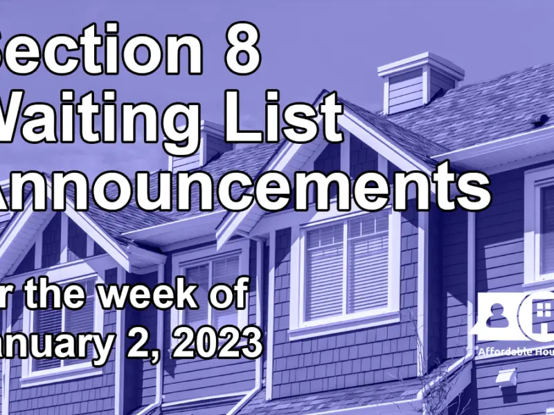 Open Section 8 Waiting List Report January 10, 2022 Affordable