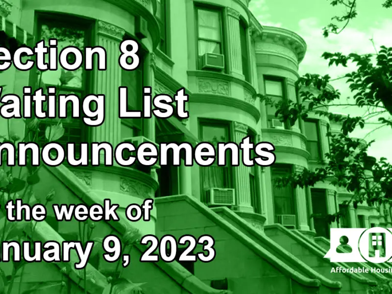 Section 8 Waiting List Announcements Dec. 19, 2022 AHO News