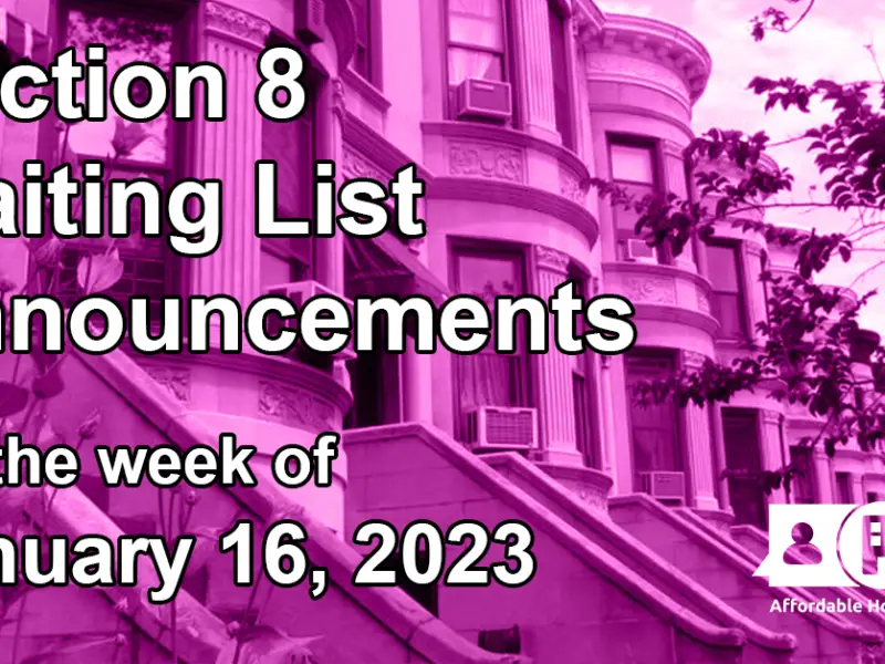 Section 8 Waiting List Announcements Banner image for the week of January 16, 2023 - Affordable Housing Online
