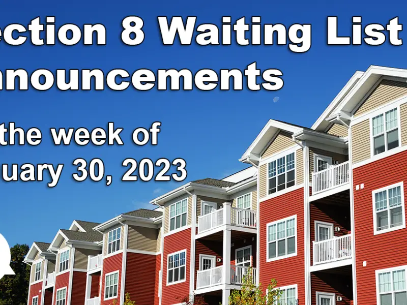Section 8 Waiting List Announcements Banner image for the week of January 30, 2023 - Affordable Housing Online
