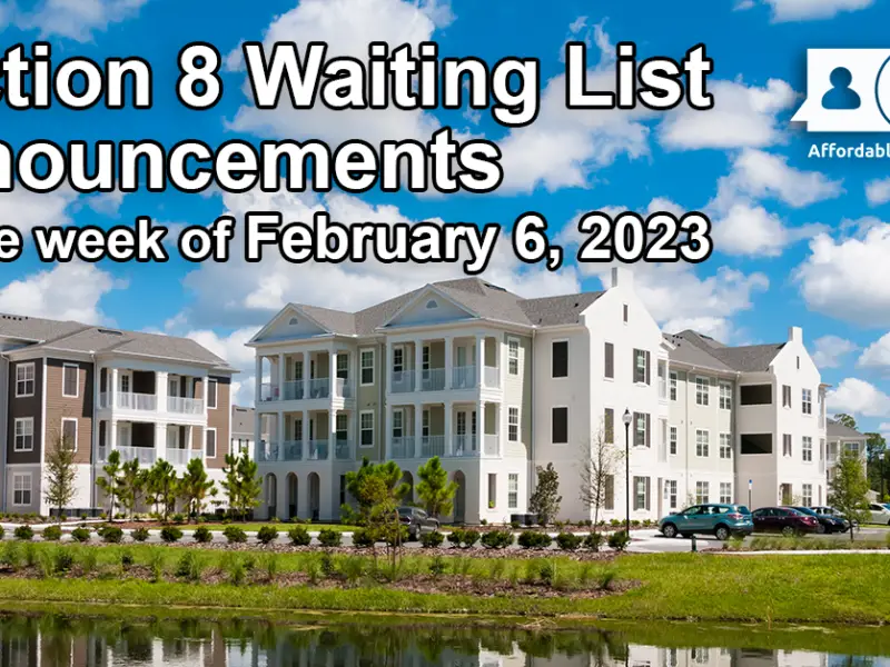 Section 8 Waiting List Announcements Banner image for the week of February 6, 2023 - Affordable Housing Online