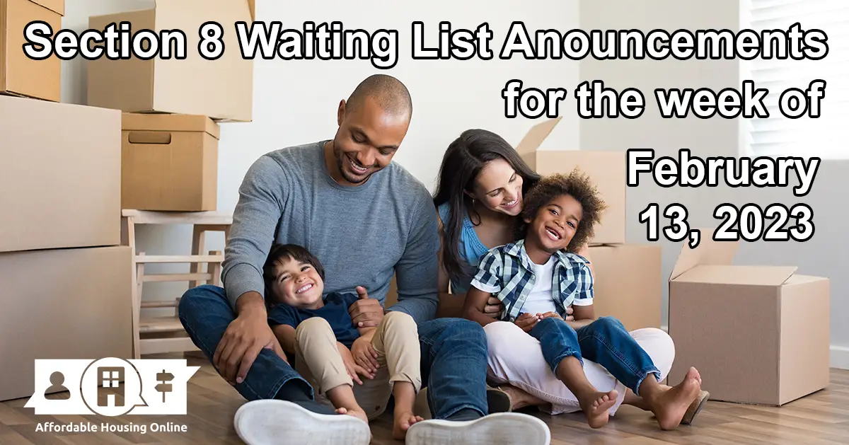 Section 8 Waiting List Announcements Feb. 13, 2023 AHO News