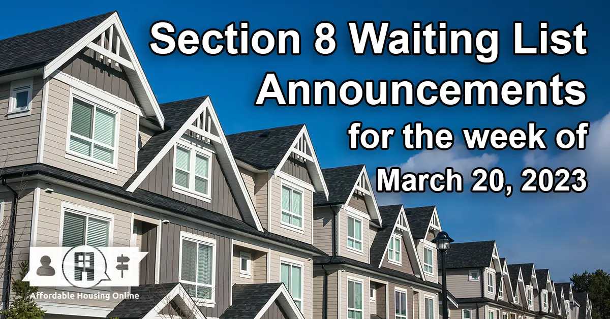 affordable housing section 8 waitlist