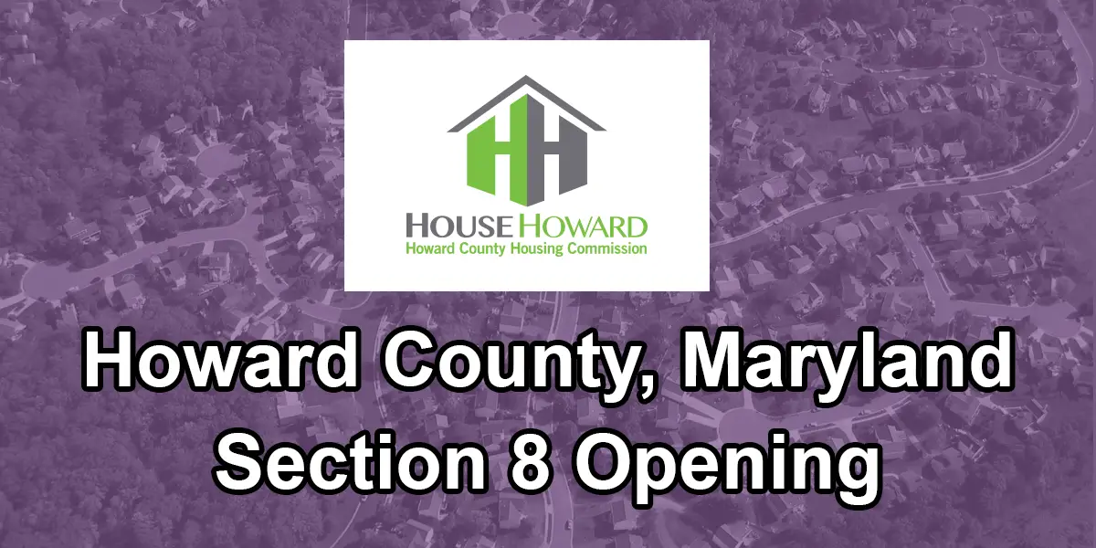 Howard County, MD Section 8 Waitlist Opens The End of July Affordable